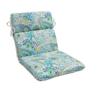 Paisley Blue/Yellow Gilford Rectangular Outdoor Seat Cushion