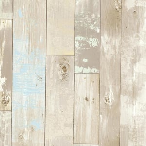 Dean Neutral Distressed Wood Panel Neutral Wallpaper Sample