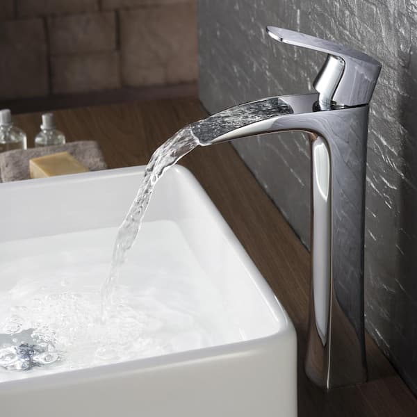Fortore Single Hole 1-Handle Vessel Bathroom Faucet in Chrome