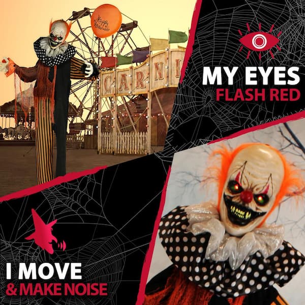 62 in. Touch Activated Animatronic Clown
