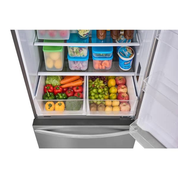 31 in. W, 22.3 cu. ft. Fingerprint-Resistant Stainless Steel Refrigerator with Bottom Freezer and Icemaker
