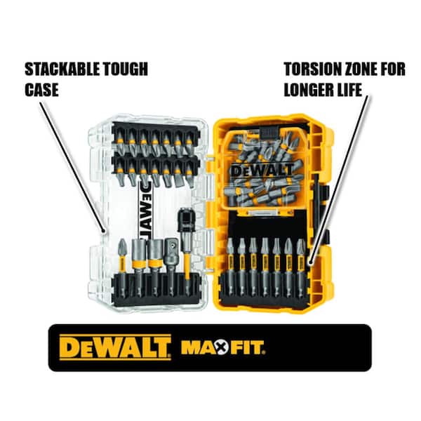 DEWALT Maxfit Screwdriving Set (50-Piece) and Maxfit Right Angle Magnetic  Attachment DWAMF50WDWARA60 - The Home Depot