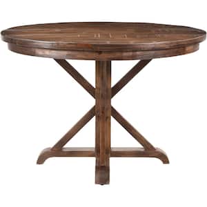 45 in. Round Brown Mango Wood Dining Table (Seats 4)