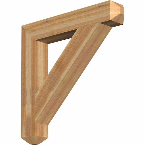 Ekena Millwork 6 in. x 38 in. x 38 in. Western Red Cedar Traditional Craftsman Rough Sawn Bracket