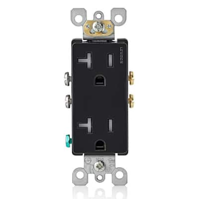 Leviton Decora 15 Amp Tamper Resistant Duplex Outlet, Black-R55-T5325 ...