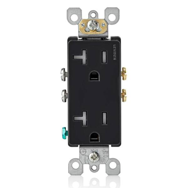 10 pc Decorator Duplex 20A Receptacles 20 Amp Outlets Black Self Grounding 