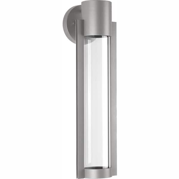 Progress Lighting Z-1030 LED Collection 1-Light Metallic Gray Clear Glass Modern Outdoor Medium Wall Lantern Light