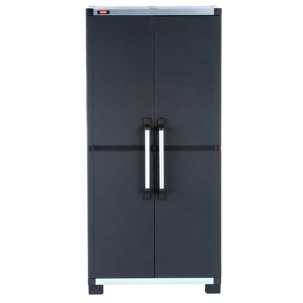 UPC 731161039690 product image for 35 in. W x 74 in. H x 18 in. D Plastic Freestanding Cabinet in Black | upcitemdb.com