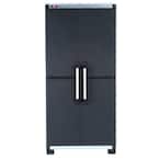 34.7 in. W x 72.4 in. H x 17.7 in. D 4-Shelves Plastic Freestanding Cabinet in Black