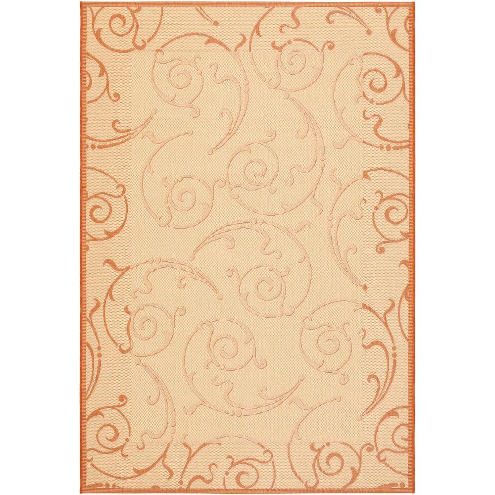 Courtyard Natural/Terracotta 5 ft. x 8 ft. Border Indoor/Outdoor Patio  Area Rug price history on PriceWatchPro