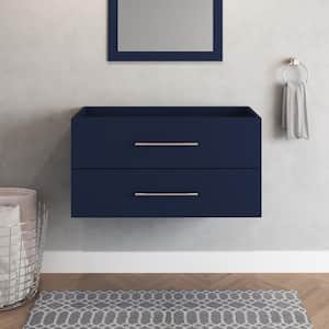 Napa 36 in. W x 18 in. D x 21 in. H Single Sink Bath Vanity Cabinet without Top in Navy Blue, Wall Mounted