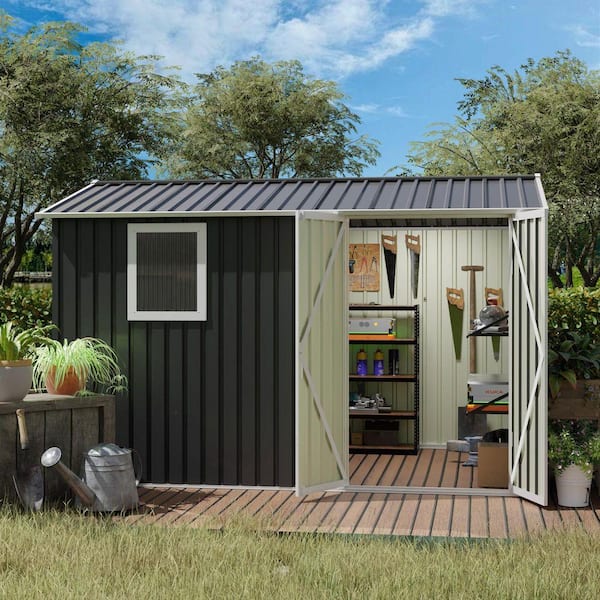9 ft. W x 6 ft. D Galvanized Steel Metal Waterproof Outdoor