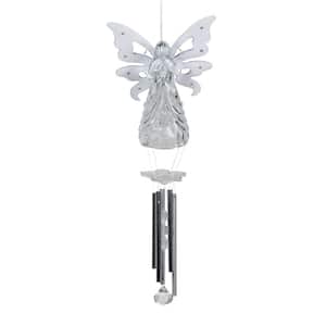 Exhart Large Solar White Angel, 6.5 by 42 Inches Metal Wind Chimes 