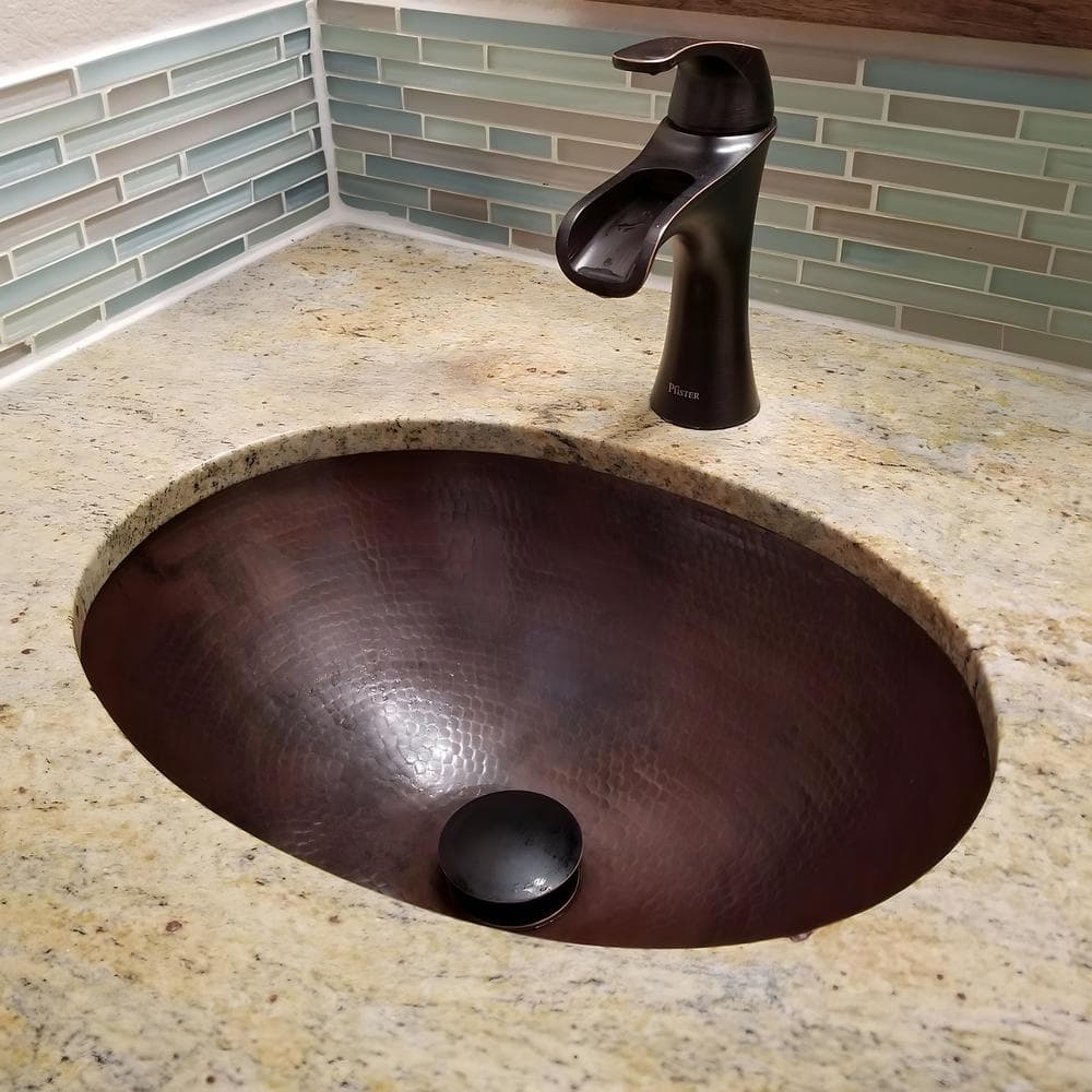 Schrodinger 19" Oval Hand-Hammered Copper Undermount Sink
