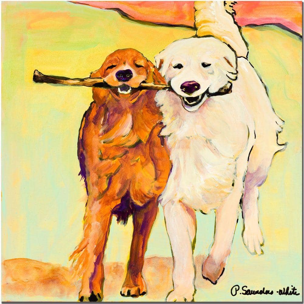 Pat Saunders-White 'Stick with Me' Colorful Animal Canvas Print