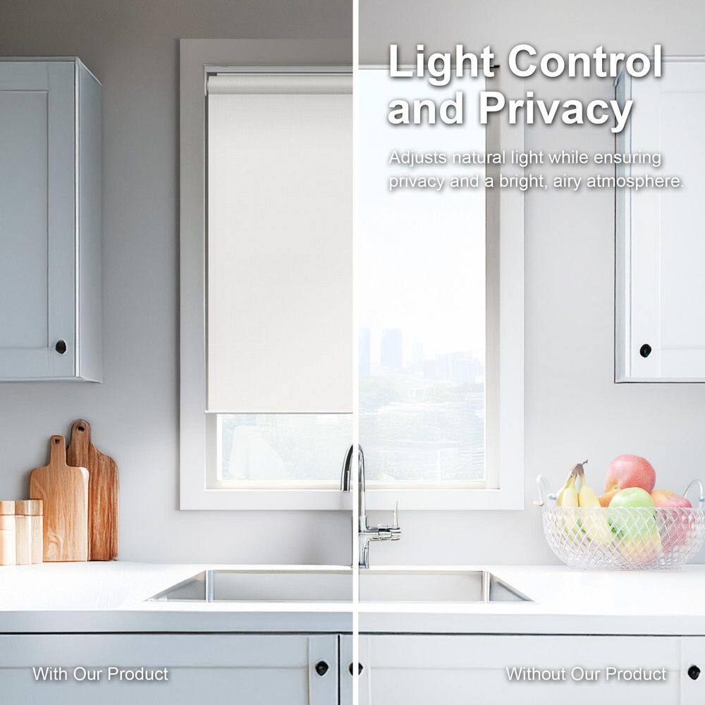 Urban White Cordless Light Filtering Fabric Roller Shade 35" x 72"