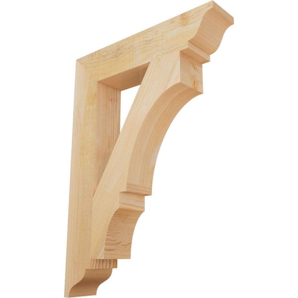 Ekena Millwork 4 in. x 28 in. x 20 in. Douglas Fir Balboa Traditional Rough Sawn Bracket