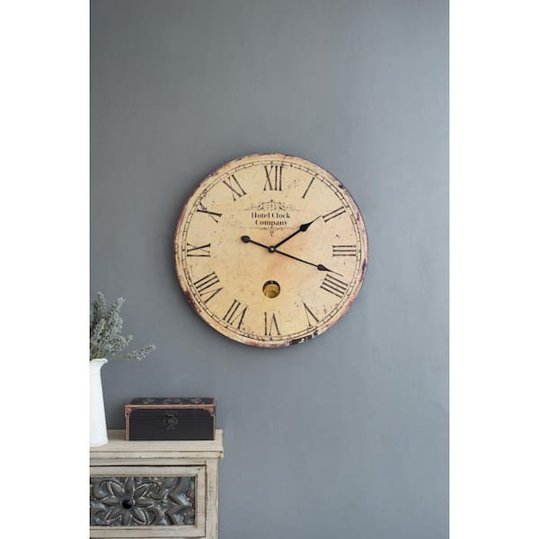 Vsmile 23.2 in. Round Vintage Big Wall Clock, Roman Numerals Clock