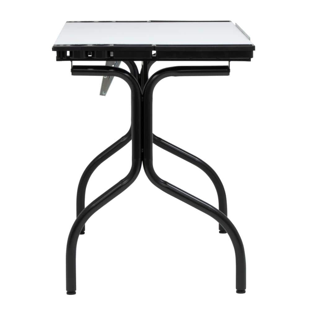 Futura Black Tempered Glass Adjustable Craft Desk