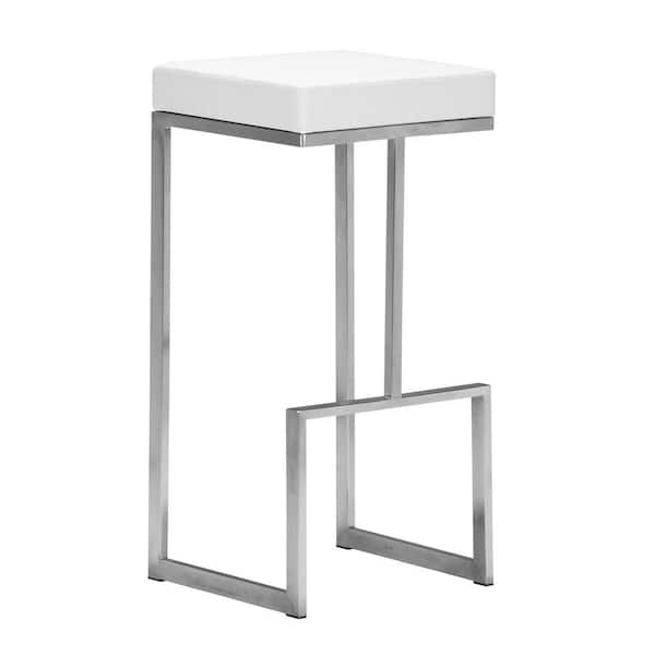 ZUO Darwen White 30 in. Bar Stool