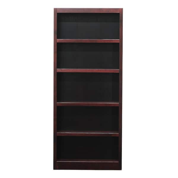 Concepts In Wood Midas Wood Bookcase, 5 Shelves, 72 in. H, Cherry Finish