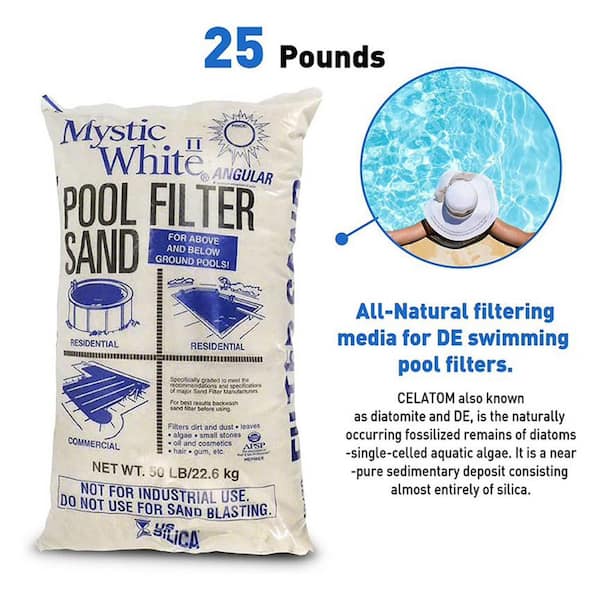 US Silica Premium Swimming Pool Filter Sand, White, 50 lbs. Bag