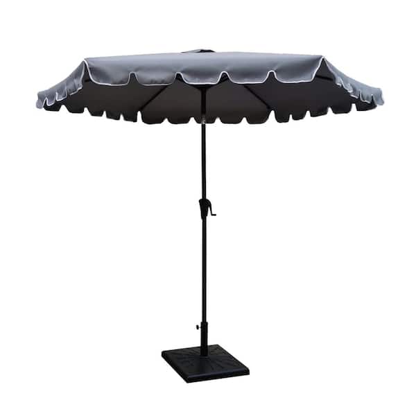 Willit 9 ft. Patio Metal Beach Umbrella in Gray