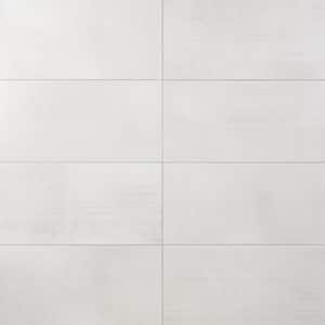 Lungo Ice 12 in. x 24 in. Matte Porcelain Fabric Look Floor and Wall Tile (15.49 sq. ft. / Case)