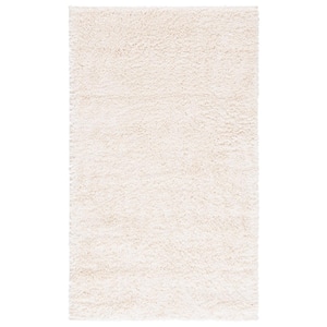August Shag Ivory 2 ft. x 3 ft. Solid Area Rug