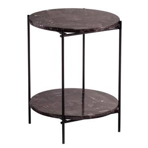 Harstone 19.5 in. Specialty Marble Round Marble Side Table