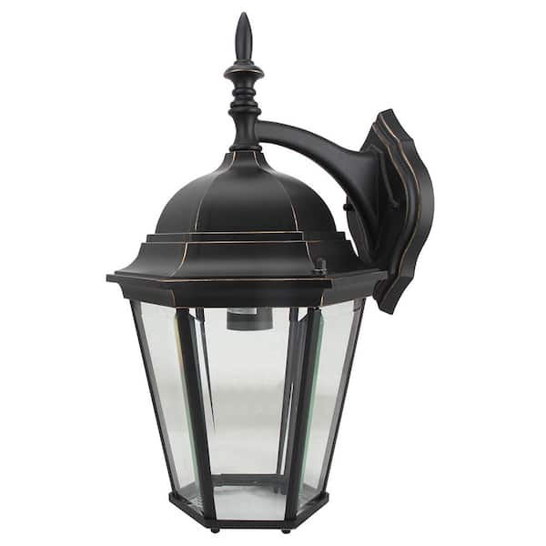 Unbranded Mik Black Outdoor Hardwired Lantern Sconce with Incandescent