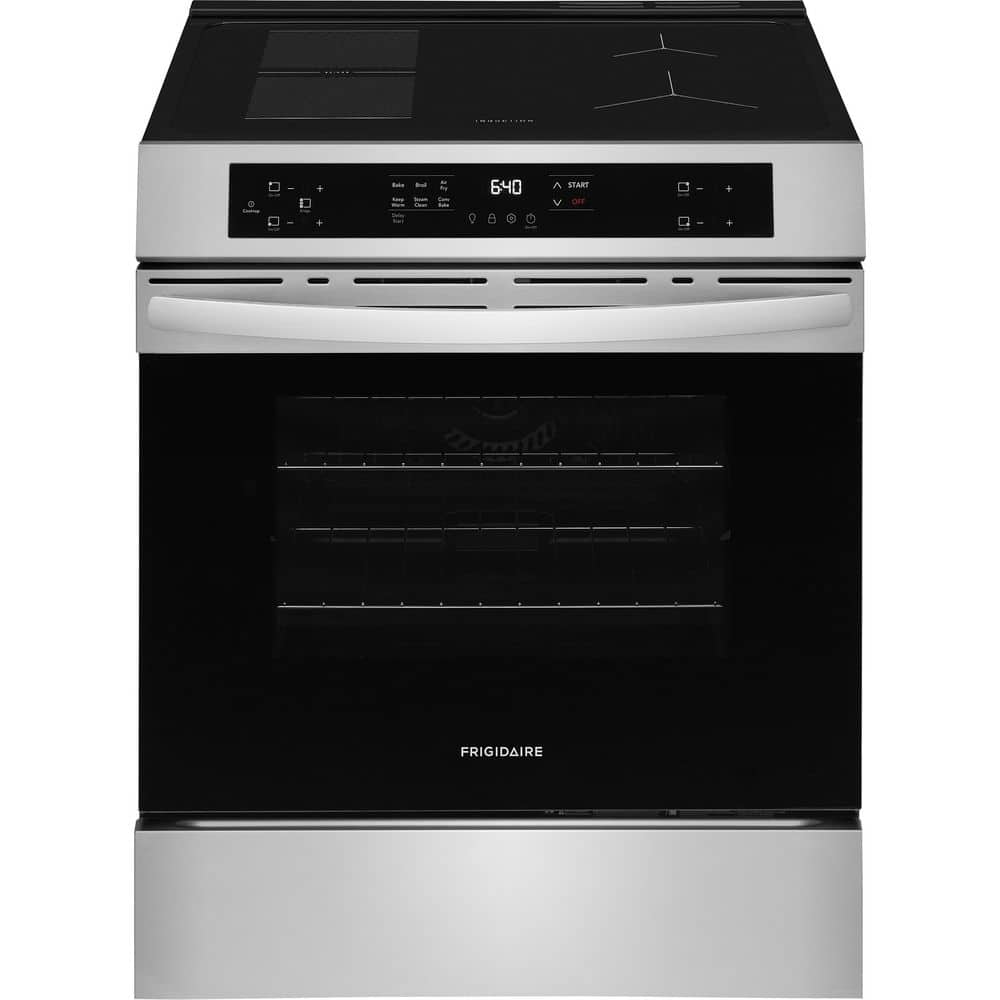 30 in. 4 Element Front Control Induction Range in Stainless Steel with Air Fry