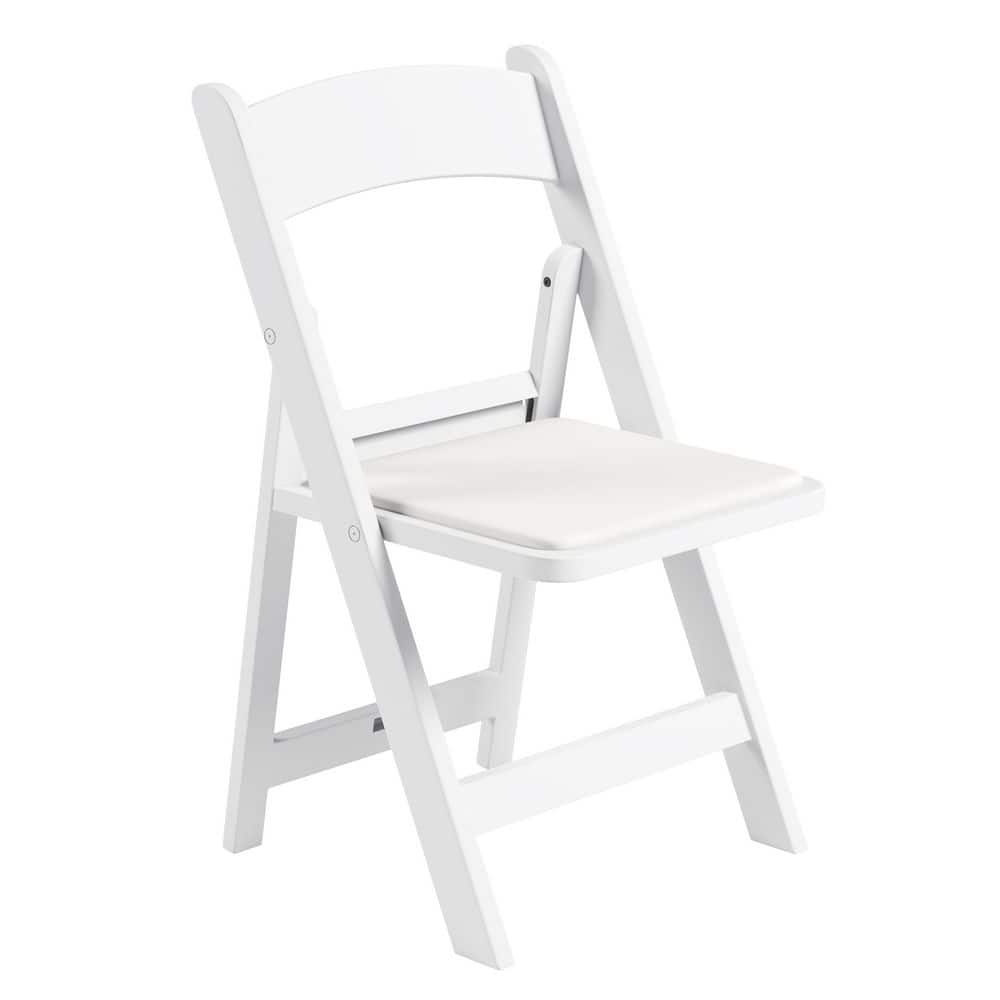 Techni Home Resin 4-Pack Folding Event Chair in White with Padded Seat RTA-05FLC-WHT