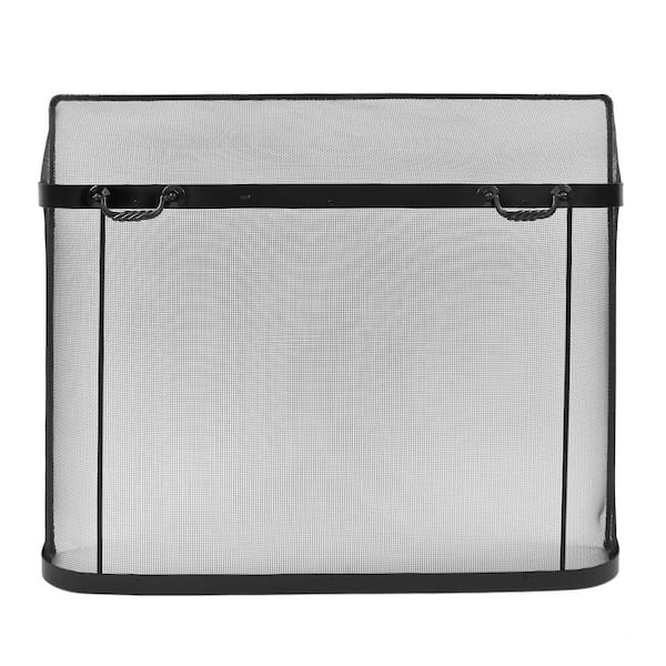 Unbranded 38 in. L Black 1-Panel Traditional Spark Guard Fireplace Screen