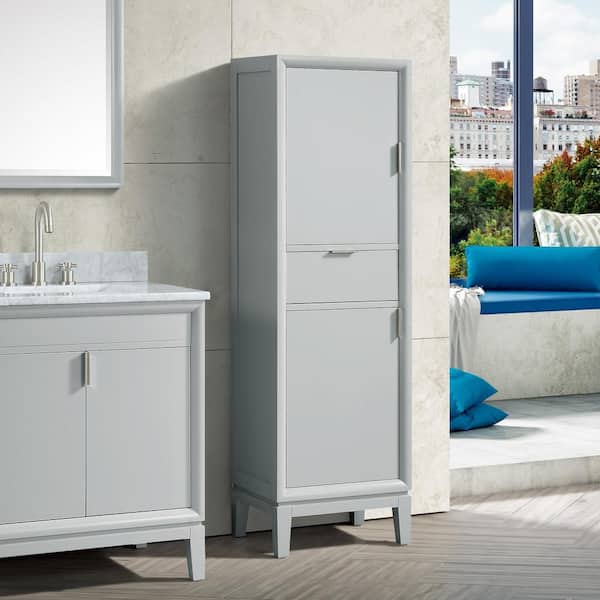 Emma 20 in. W x 15 in. D x 65 in. H Floor Cabinet in. Dove Gray Finish