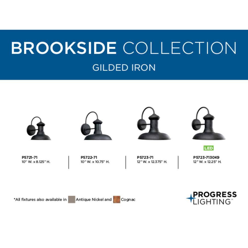 Brookside Black Textured Metal LED Outdoor Wall Lantern