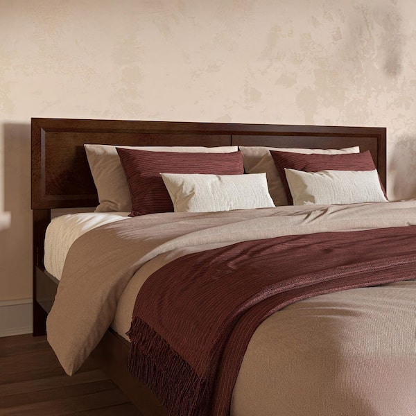 AFI Sophia Walnut Brown Solid Wood King Headboard