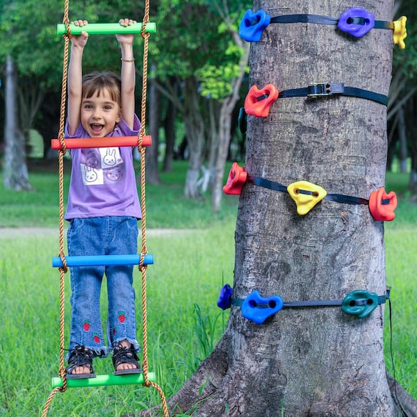 SVOPES Ninja Tree Climbing Kit, Consisting of 12 Climbing Holds,