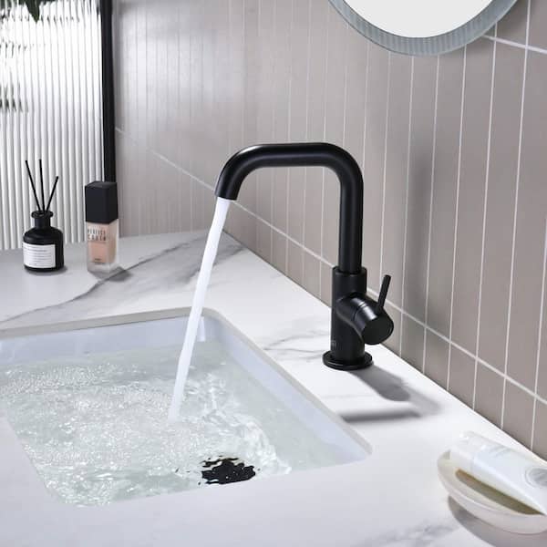 Single Handle High-Arc Bathroom Sink Faucet