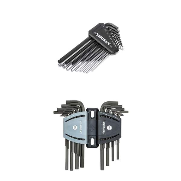 BITE SAE/Metric Non-Slip Hex Key Set (18-Piece) and SAE/Metric Long Arm Hex Key Set (26-Piece) Combo