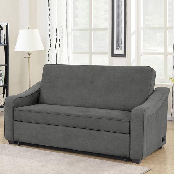 Lifestyle Solutions 78.7-in Casual Black Microfiber 3-seater Sofa