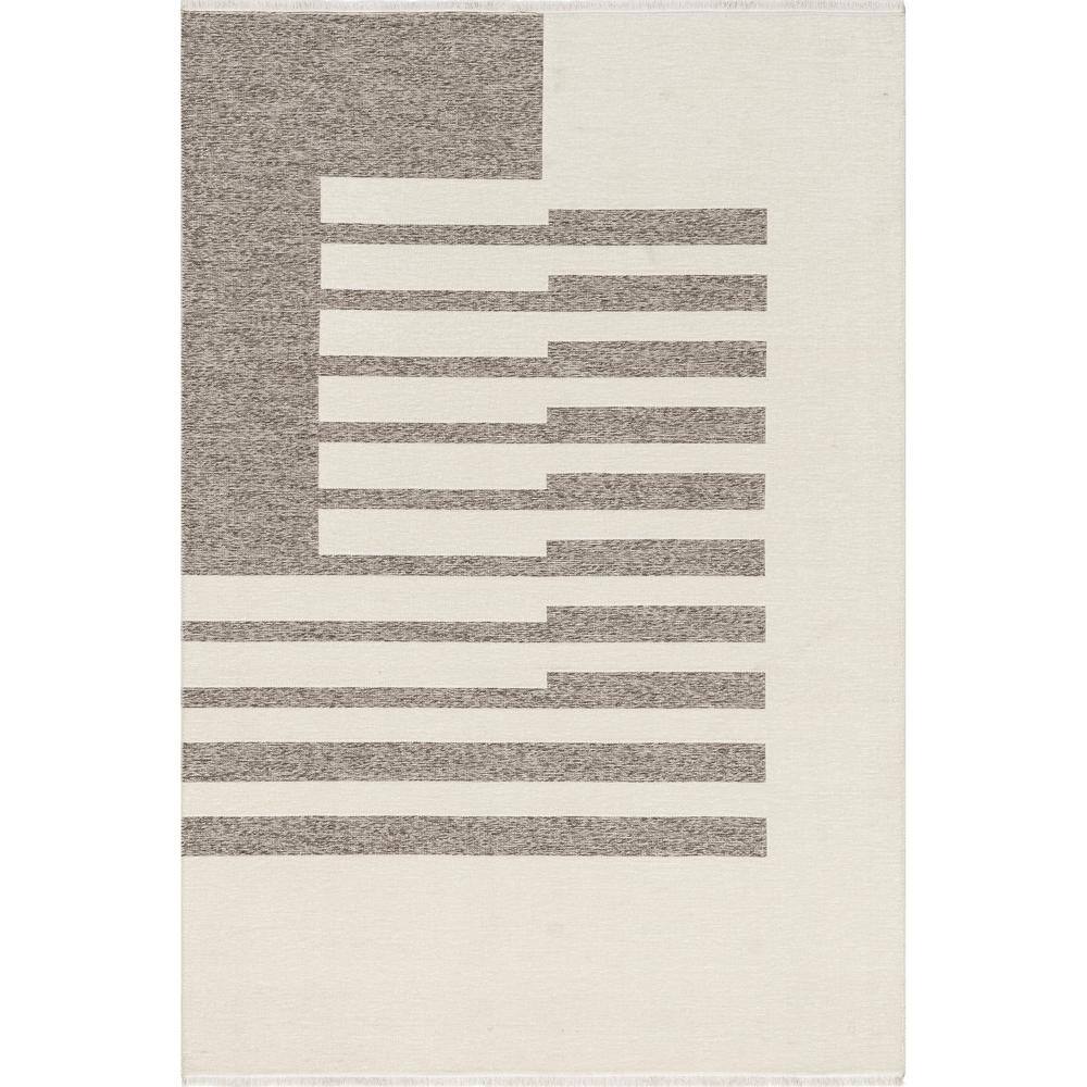 Sofya Beige Abstract Striped Reversible Machine Washable Area Rug