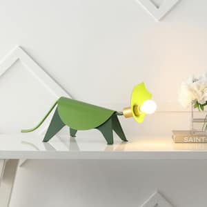 Gretchen 7.5 in. Modern Industrial Iron Triceratops LED Kids' Lamp, Green