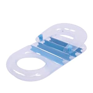 33.5 in. Clear Transparent Inflatable Pool Lounger with Cup Holders