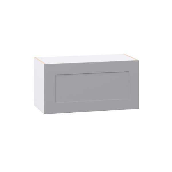Roseland 30 in. W x 14 in. D x 15 in. H Assembled Shaker Wall Bridge Kitchen Cabinet in Slate Gray with Lift Up Door