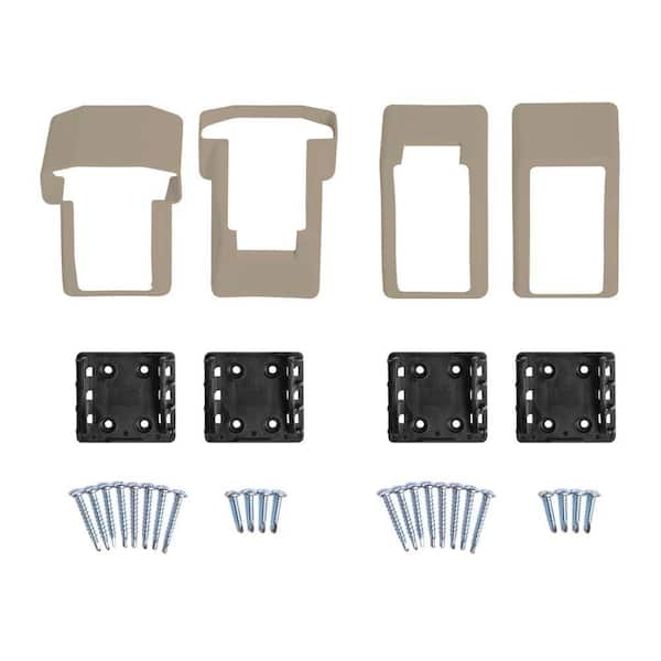 Weatherables Vanderbuilt/Delray/Bellaire/Vilano White Stair Railing Bracket Kit (4-Piece)