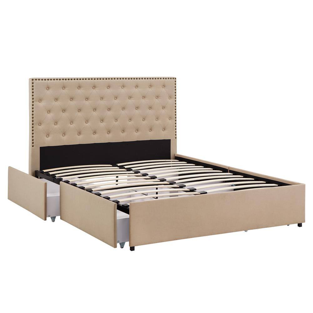 wanda platform king bed with storage footboard