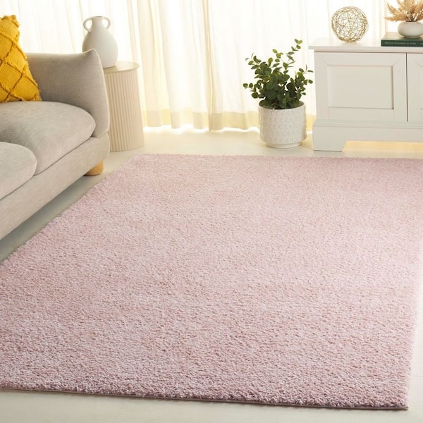 Decora Shaggy 7 ft. x 7 ft. Pink Flokati Solid Square Area Rug