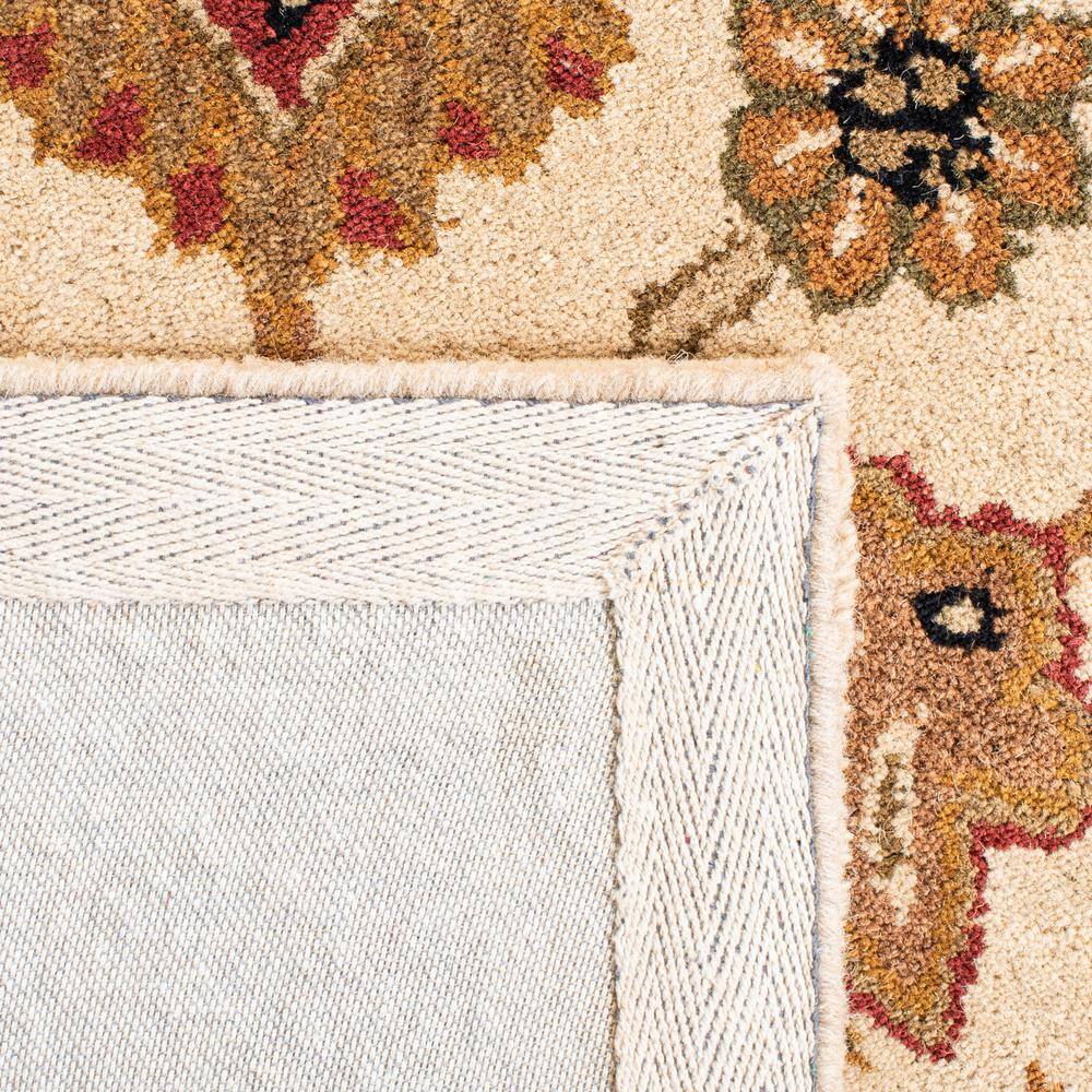 Ivory and Red Hand-Tufted Wool Rectangular Area Rug 5'x8'