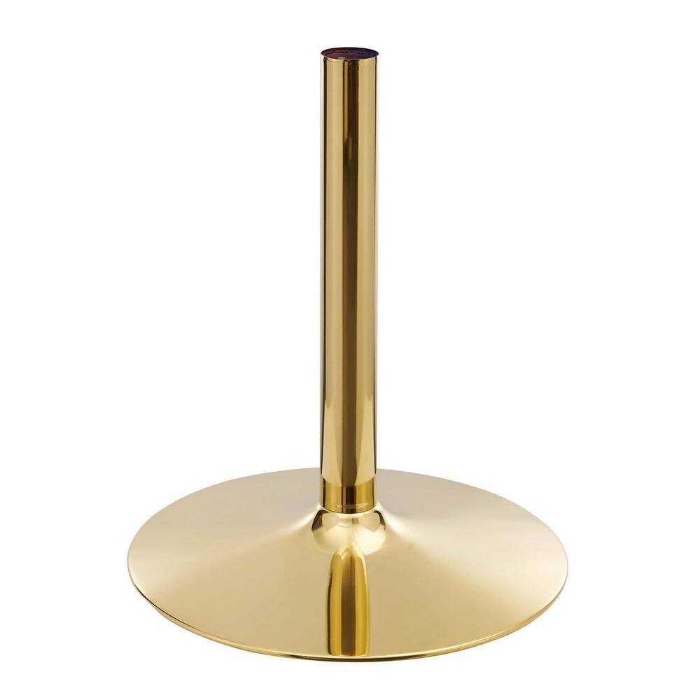 Black Round Artificial Marble Dining Table with Gold Metal Base